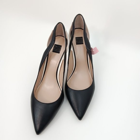 WHITE HOUSE BLACK MARKET WOMENS BLACK/WHITE PUMPS SIZE 9.5M - Picture 2 of 16